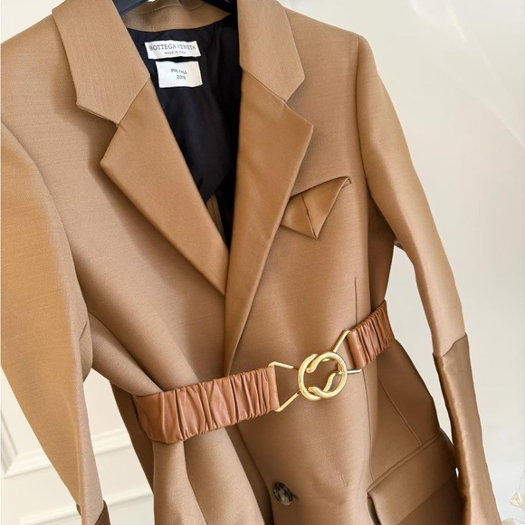 🚩steal authentic Bottega Veneta Tan Belted Coat - Picture 2 of 8